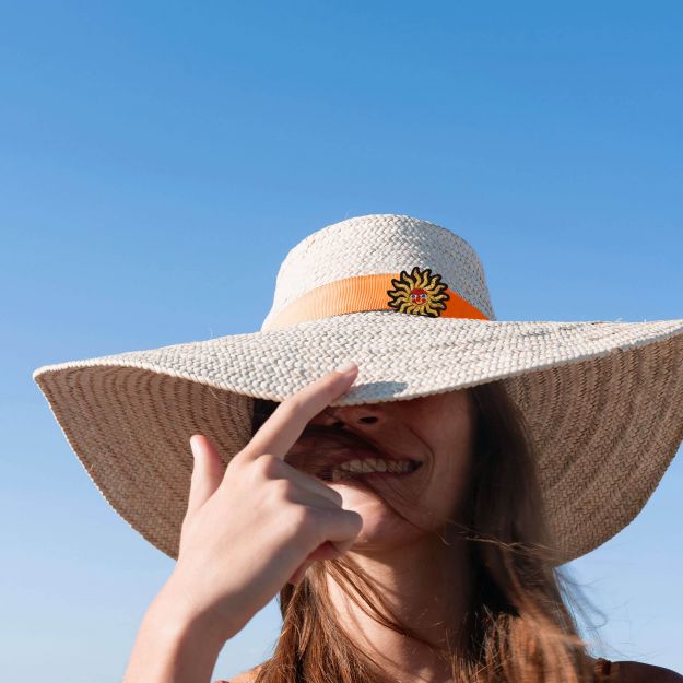 Chapeau Riviera Ruban Orange + Soleil