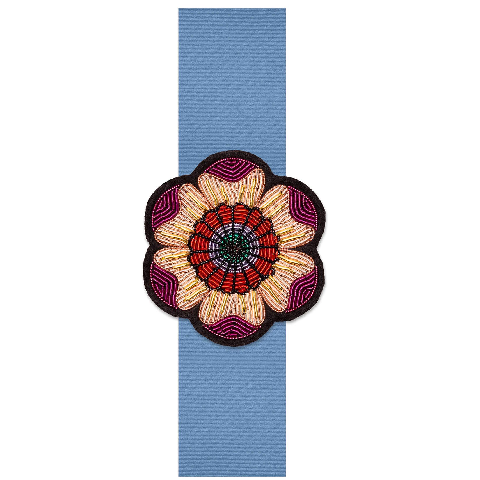 Rubans et boutons brodés Headband Fleur Macon&Lesquoy