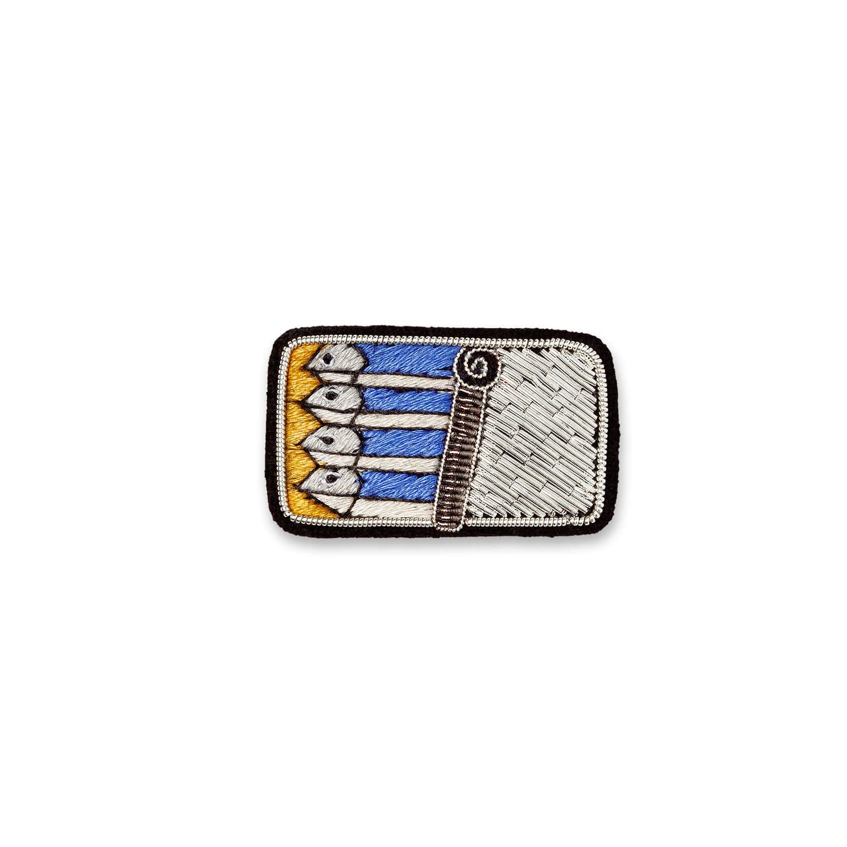 Hand embroidered brooch – Sardine Tin | Macon&Lesquoy