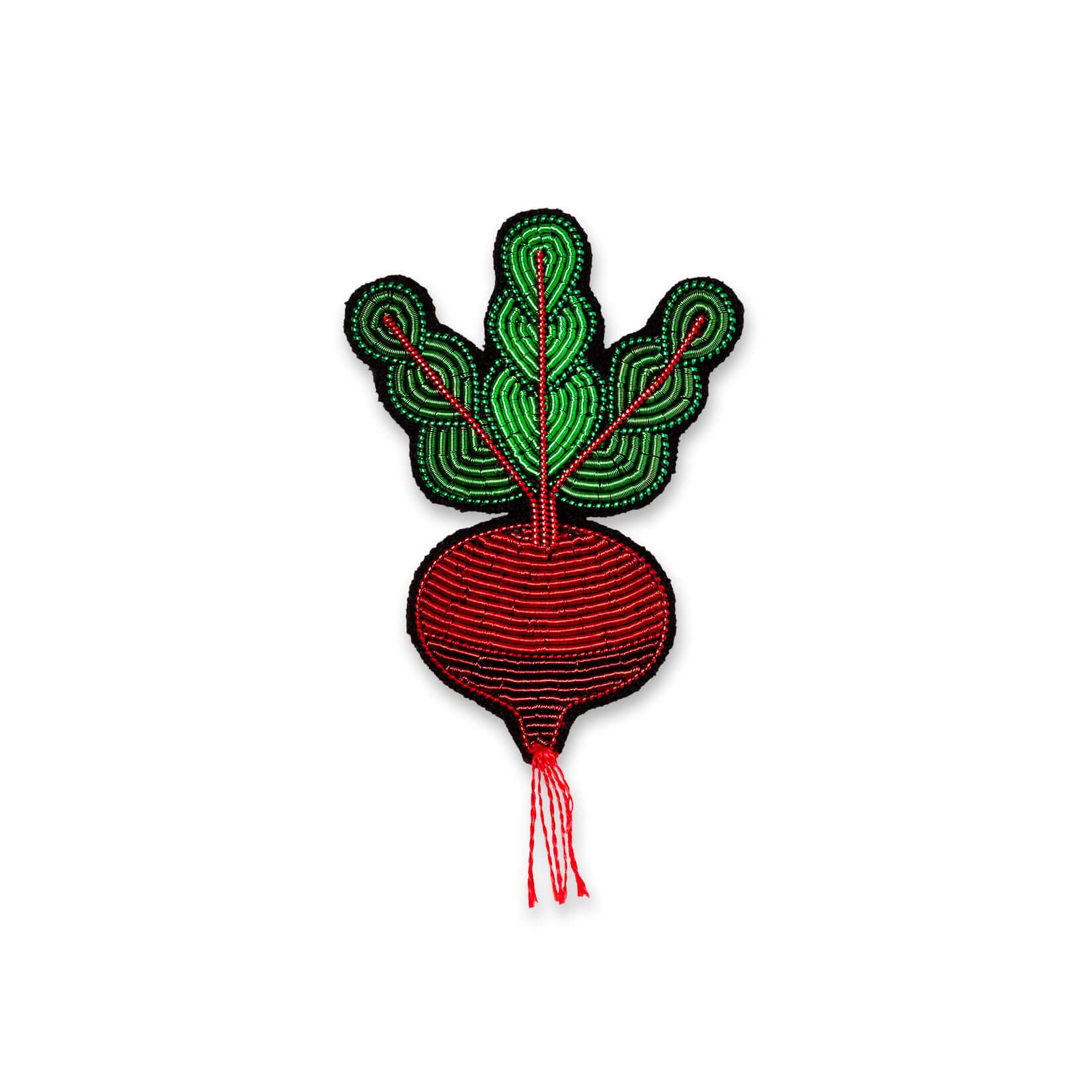 Beetroot Hand-Embroidered Pin * Beetroot Hand-Embroidered Pin *