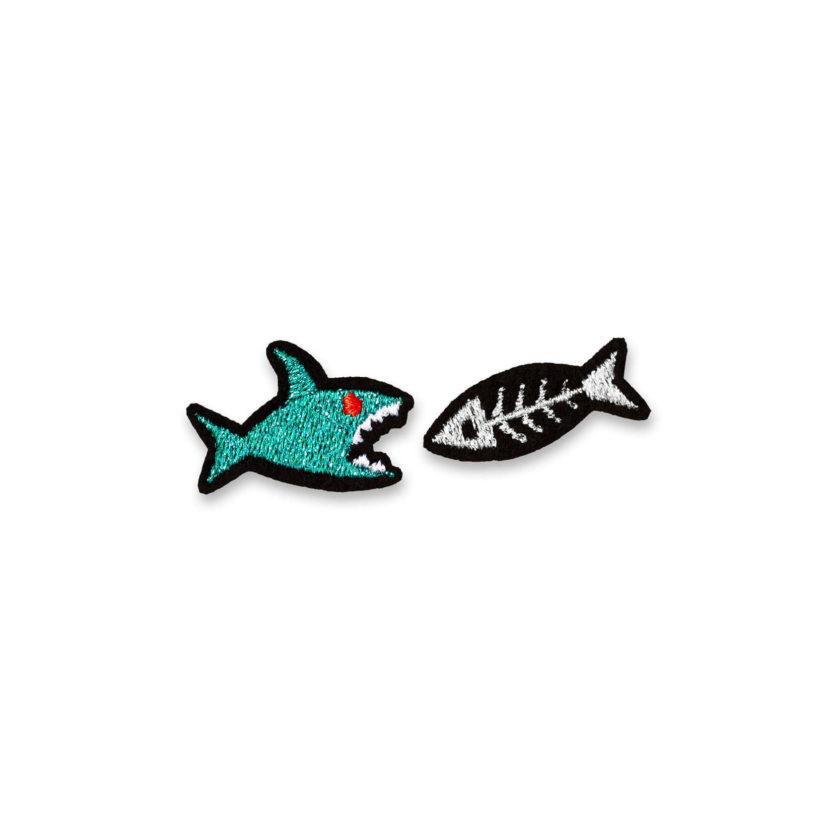 Iron-on patches – Shark + Fishbone