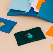 Hand-embroidered pouch
