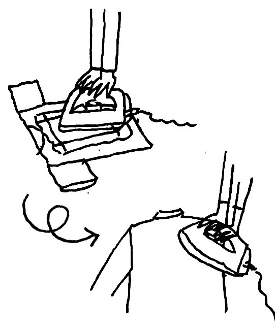 <p>Faites chauffer le tissu avant de placer l’écusson, couvrez-le avec un tissu en coton. - Pressez très fortement votre fer sur l’écusson jusqu’à fusion de la colle (comptez au moins 15 sec.).Attention à ne pas brûler votre vêtement !<br />Attendez un peu que l'ensemble soit moins chaud, vérifiez en soulevant délicatement un bord de l’écusson avec l’ongle pour tester le collage. Si nécessaire recommencez en appuyant fortement le fer très chaud.<br />Retournez votre vêtement et appuyez à nouveau le fer fortement à l’arrière du tissu.</p>